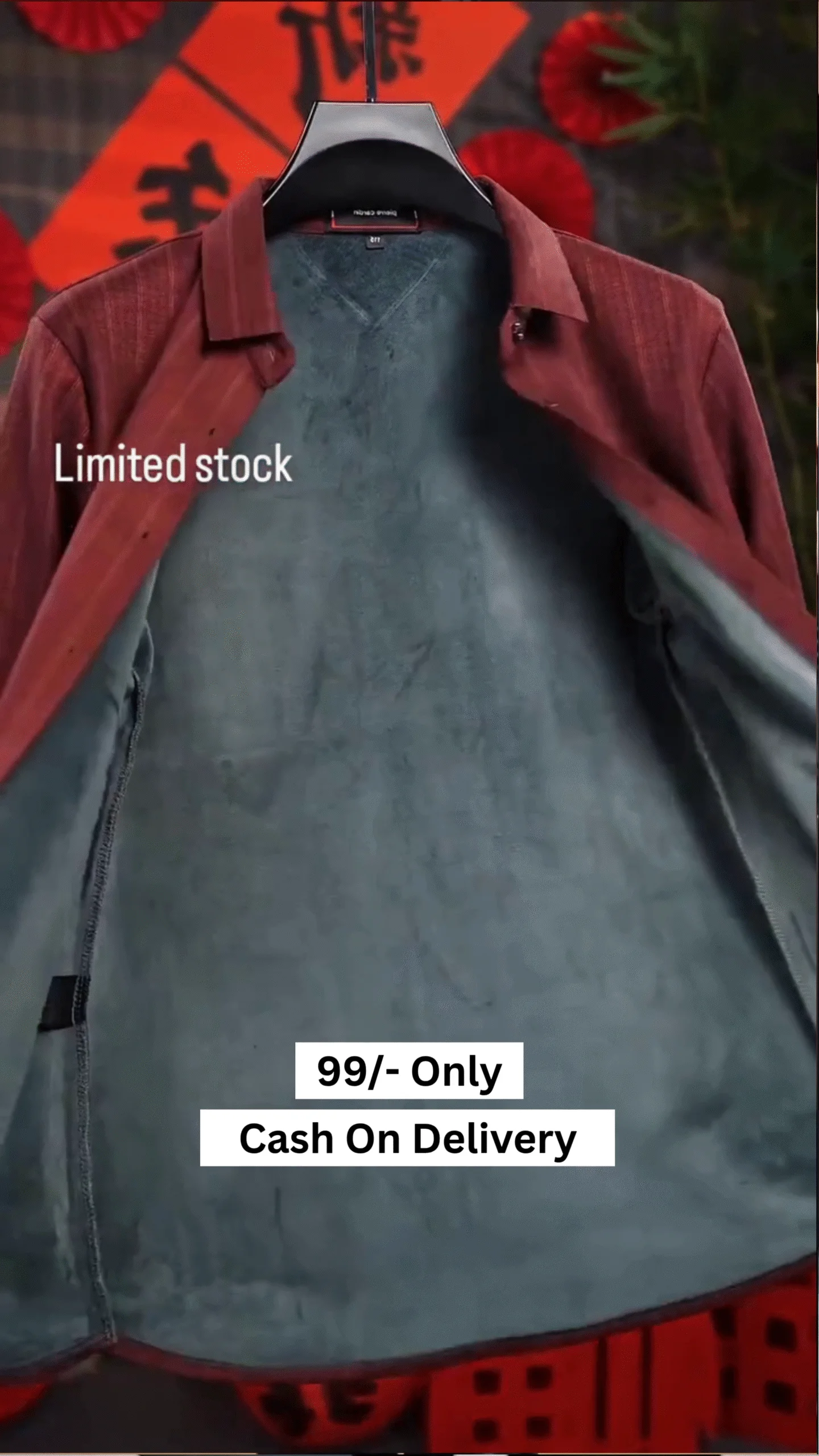 Men’s Maroon Striped Formal Shirt – Slim Fit Cotton Full Sleeve Casual & Office Wear ✨ - Image 4