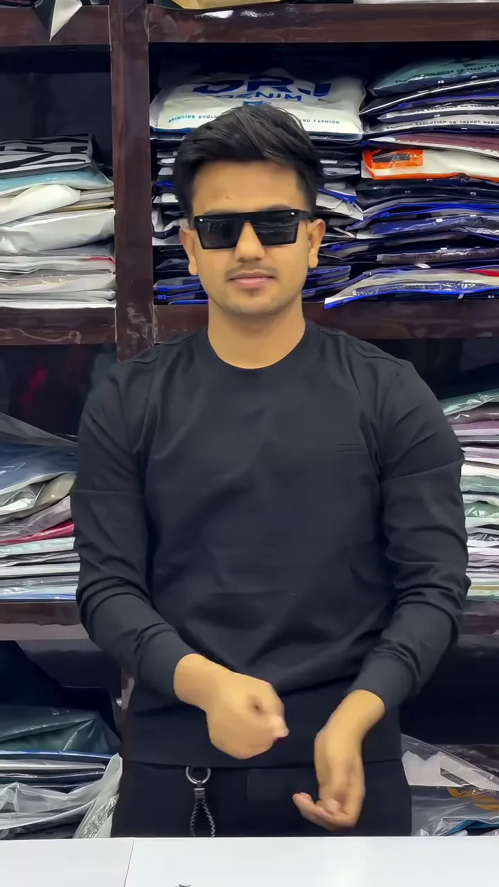 Men’s Slim Fit Crew Neck T-Shirt – Logo Embossed Full Sleeve Stretch Cotton Blend (XXL) ✨ - Image 4